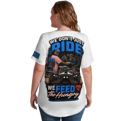 R4L Slinging Out Hunger Women's Ice Silk V-Neck T-Shirt - Wht