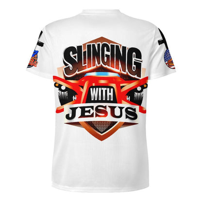 R4L Slinging with Jesus Praying Hands Ice Silk Tee Wht