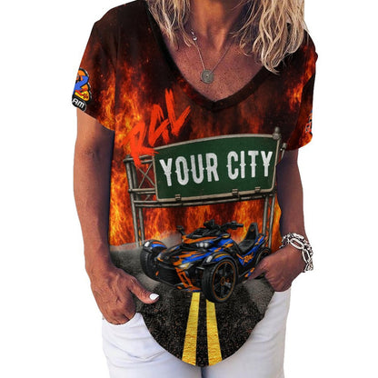 R4L Can Am Ice Silk Women's Tee Orange Flame