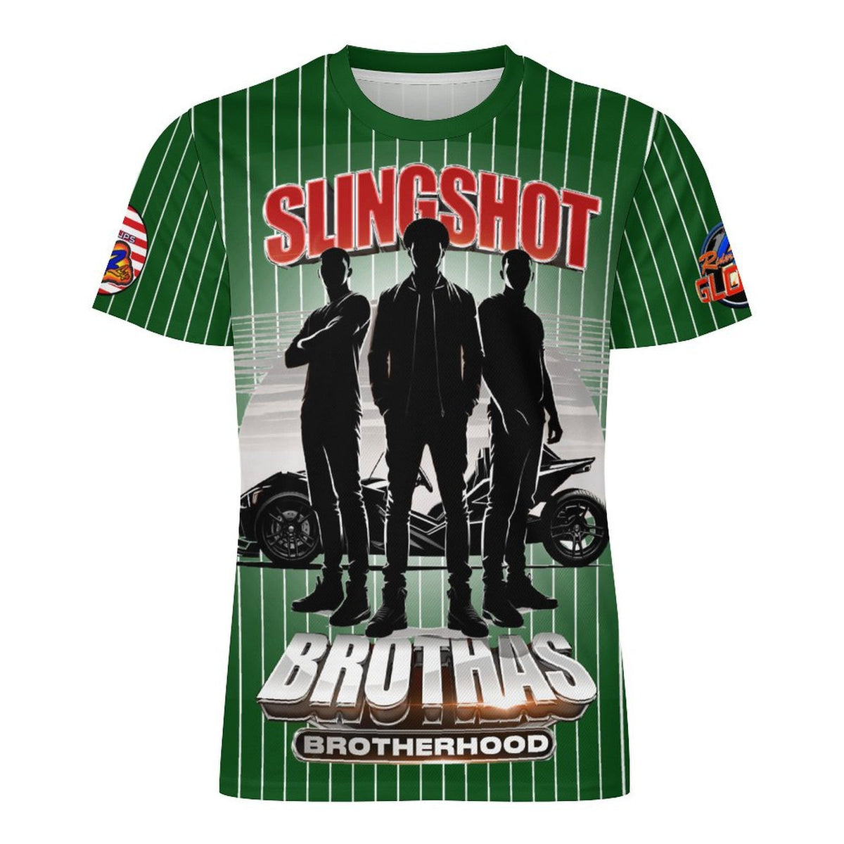 R4L Slingshot Brothas Striped Ice Silk Tee - Grn