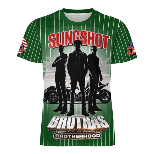 R4L Slingshot Brothas Striped Ice Silk Tee - Grn