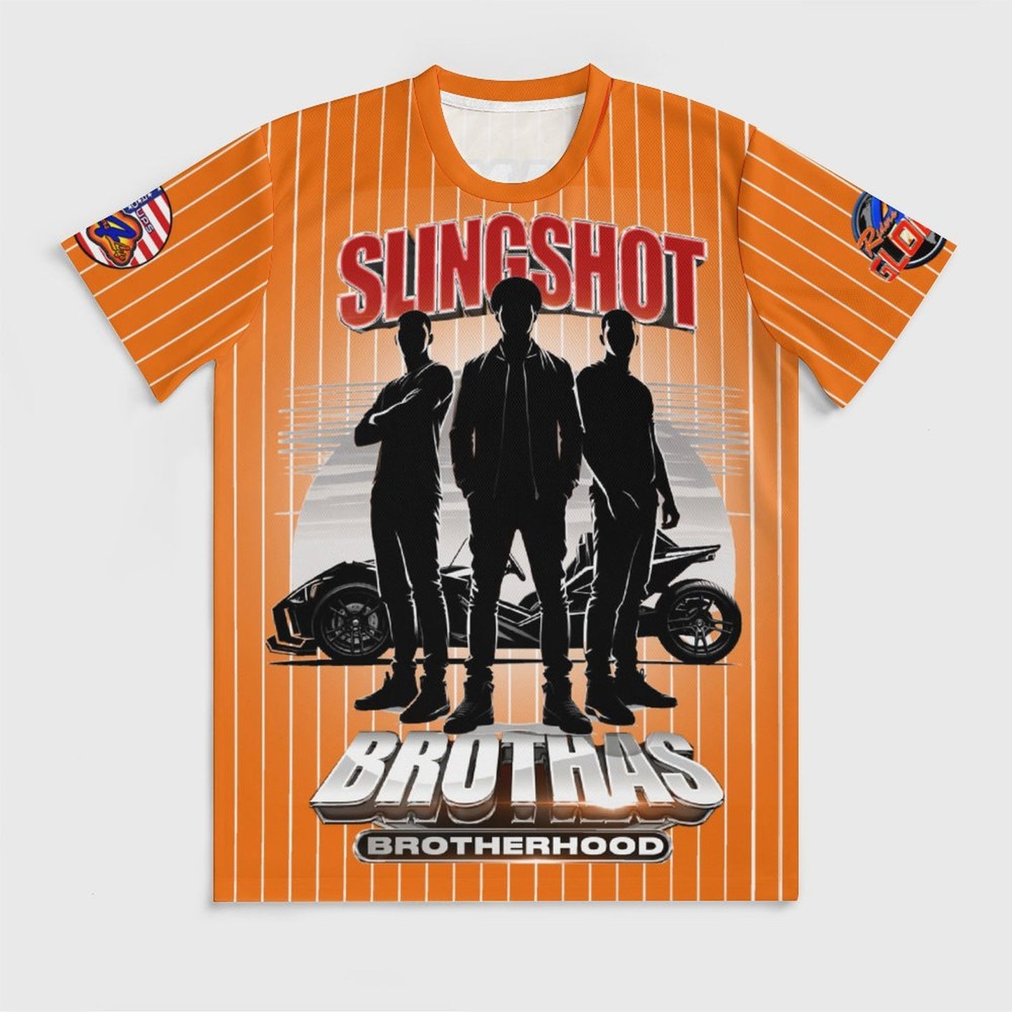 R4L Slingshot Brothas Striped Ice Silk Tee - Org