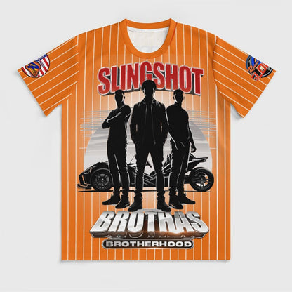 R4L Slingshot Brothas Striped Ice Silk Tee - Org