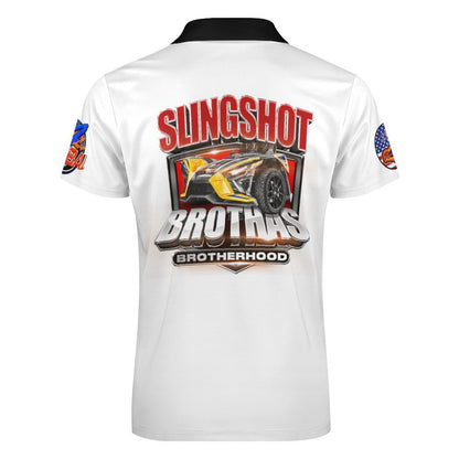 R4L Short-Sleeve Zip Polo Shirt - Wht