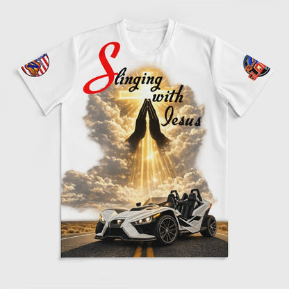 R4L Slinging with Jesus Praying Hands 2 Ice Silk Tee Wht