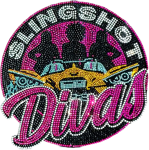 R4L Slingshot Divas Rhinestone Logo Varsity Style Jacket Wht (Matching leggings sold separately)