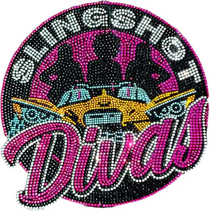R4L Slingshot Divas Rhinestone Logo Varsity Style Jacket Wht (Matching leggings sold separately)